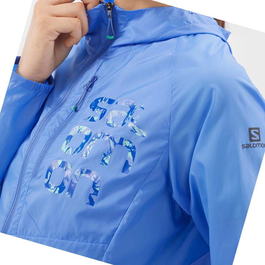 Chaquetas Salomon BONATTI CROSS WIND WINDBREAKERS Mujer Azules | MX 2463JPQ